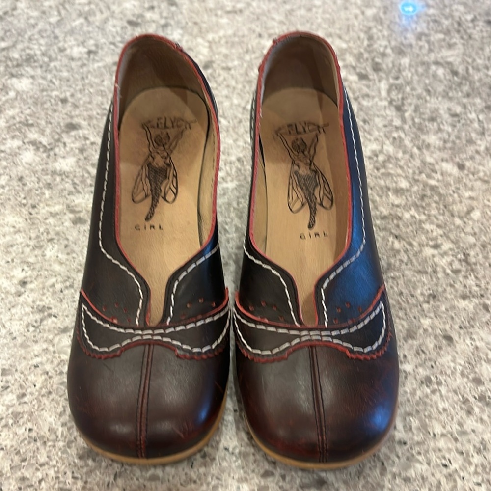 Fly girl pumps brown pink 39